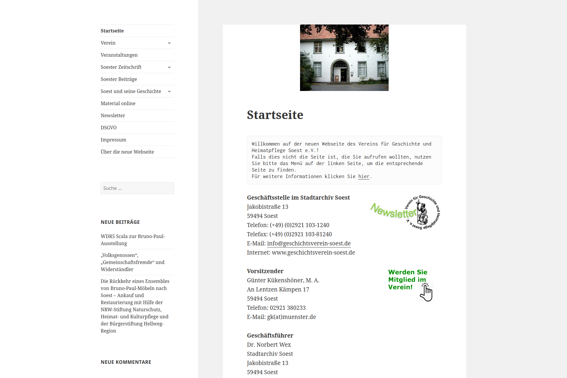 Neue Webseite für den Geschichtsverein